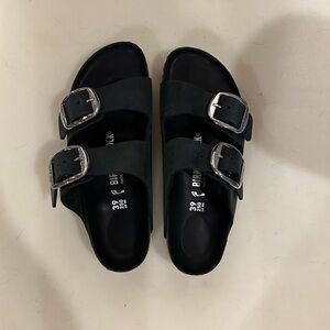 Black Big Buckle Birkenstocks- Size 39